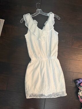 Lilly Pulitzer White Crochet Romper Size XS